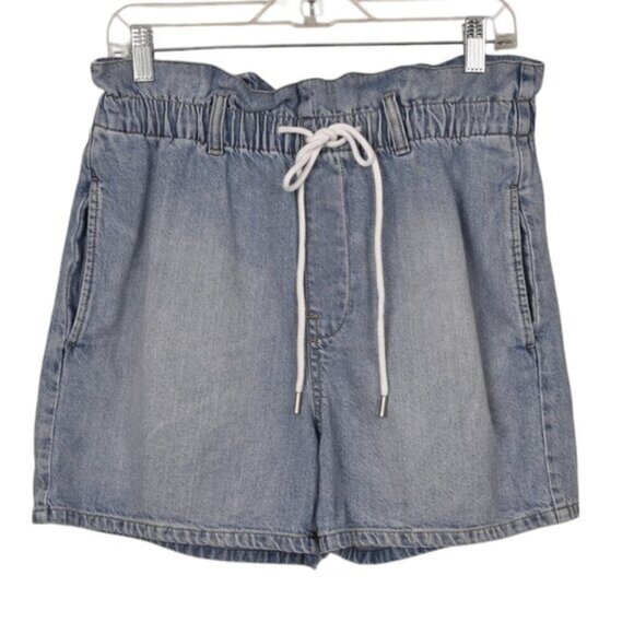 Gap Paperbag Pull On Jean Shorts Light Wash High Waist Size Small - Picture 3 of 11